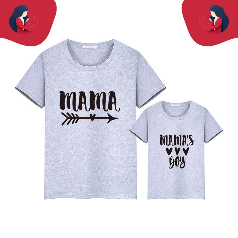 T Shirt Mere Fils T Shirt Assorti Mon Mini Moi Gris Maman S