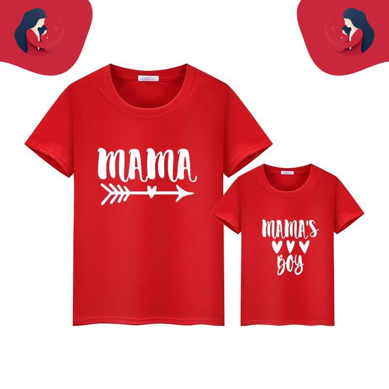 T Shirt Mere Fils T Shirt Assorti Mon Mini Moi Rouge Maman S