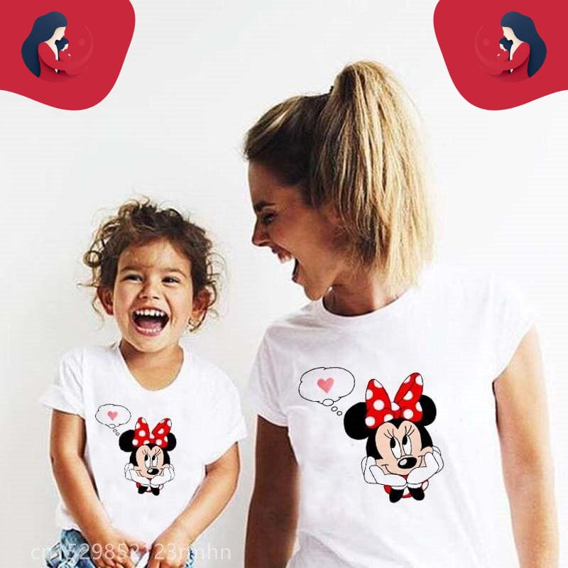 Tee-Shirt Minnie Duo Famille Mère-Fille