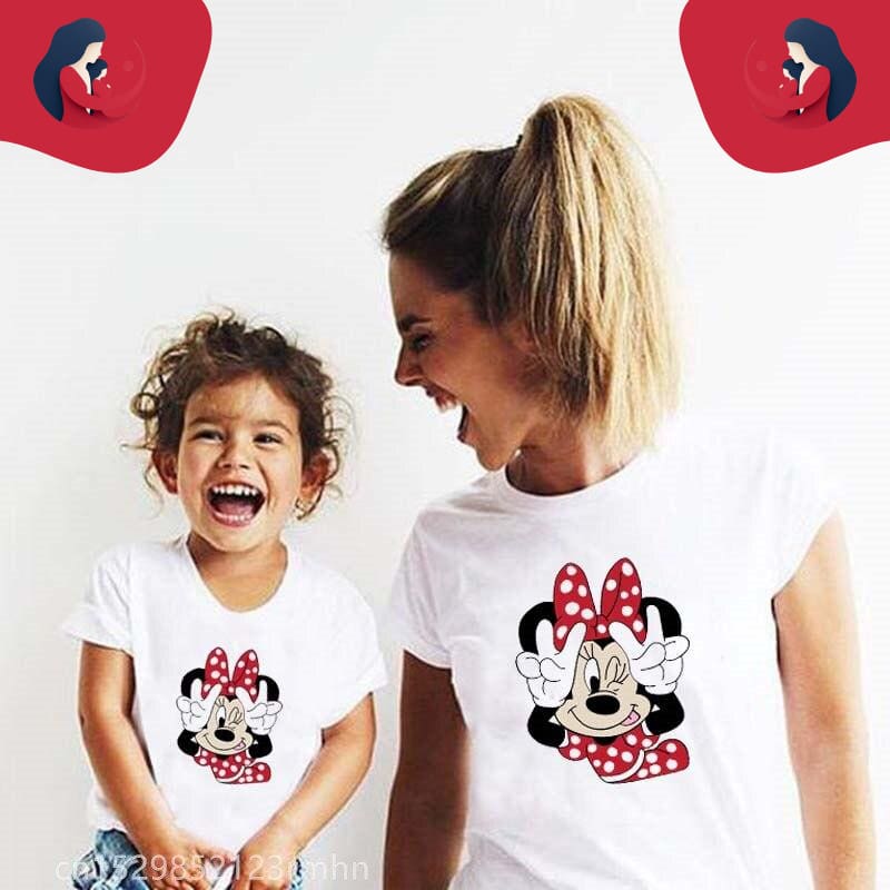 T-Shirt Duo Mère Et Fille Minnie