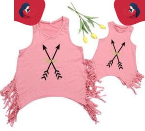 T-Shirt Fuchsia Pour Mère Et Fille