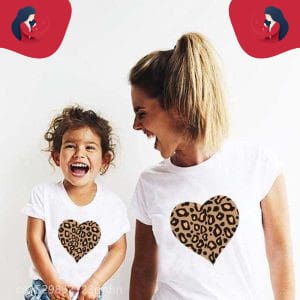 T-Shirt Coordonné Coeur Maman Et Fille