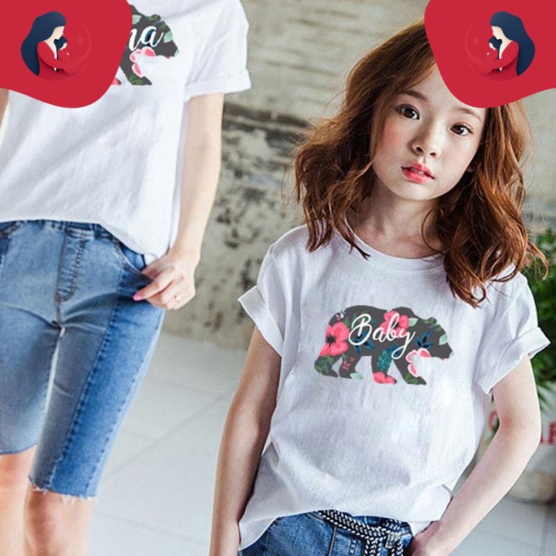 T-Shirt Ivoire Avec Dessin D'Ours Lina – Image 2