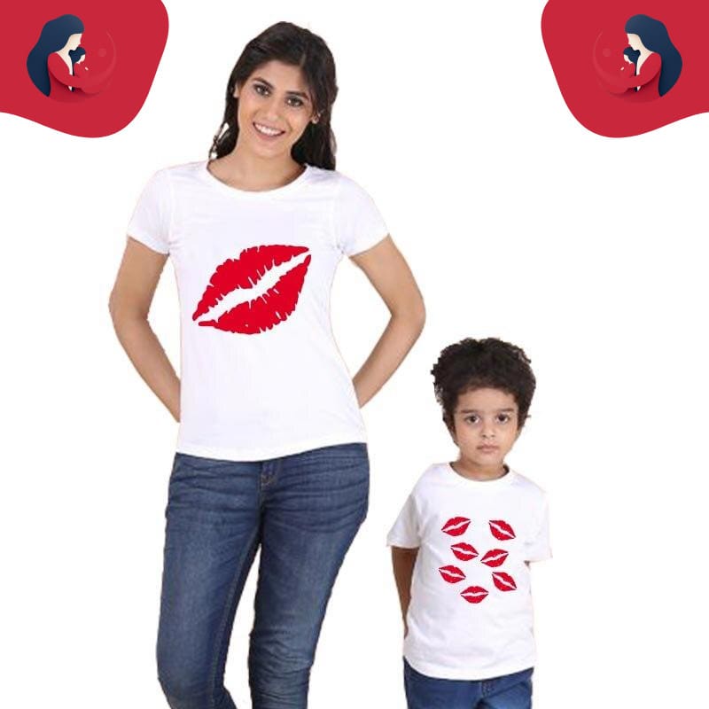 Tee Shirt Mere Fille Kiss T Shirt Assorti Mon Mini Moi Maman S