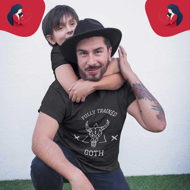 Tee Shirt Duo Père Et Fils Noir - Goth – Image 3