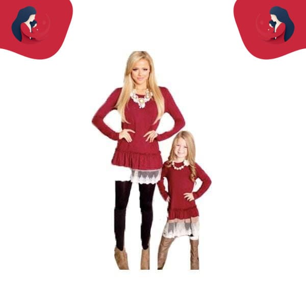 robe mère fille assorti rouge