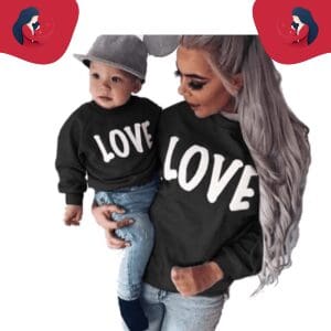 Pull mère fille amour noir