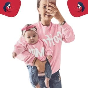 Pull mère fille café et lait