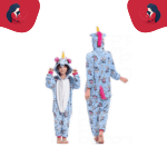 Pyjama mère fille licorne avec des dessins