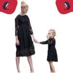 Robe mère fille noire courte