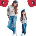 Tee shirt mère fille cils