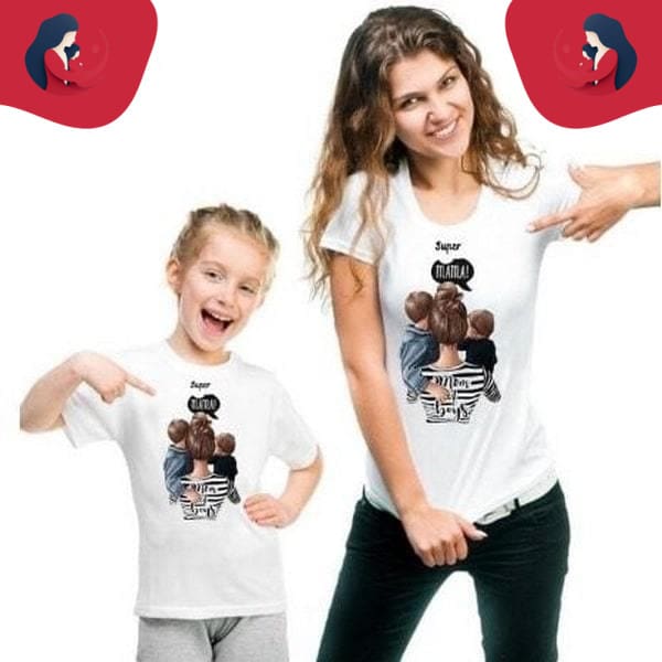 Tee shirt mère fille super maman