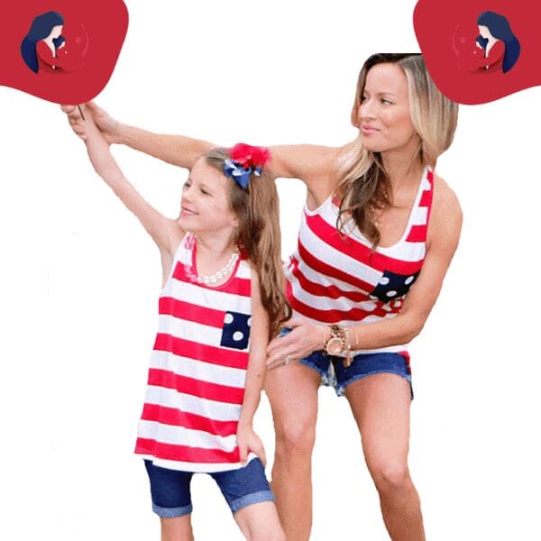 Tee shirt mère fille américain