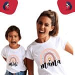 Tee shirt mère fille arc-en-ciel