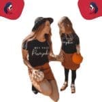 Tee shirt mère fille citrouille