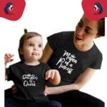 Tee shirt mère fille princesse et reine noir