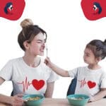 Tee shirt mère fille rythme cardiaque blanc