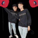 Pull Duo Mère Et Fille En Noir Et Blanc