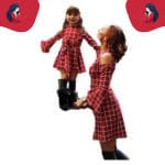 robe mère fille à carreaux rouge