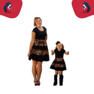 robe mère fille léopard 