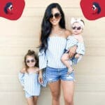 Haut Assorti À Rayures Pour Mère Et Fille
